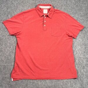 Billy Reid Burnt Orange Pensacola Short Sleeve Slim Fit Polo Shirt Men's Size XL